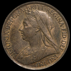1896 Queen Victoria Veiled Head Penny Obverse