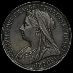 1897 Queen Victoria Veiled Head Silver LX Crown Obverse