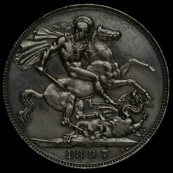 1897 Queen Victoria Veiled Head Silver LX Crown Reverse