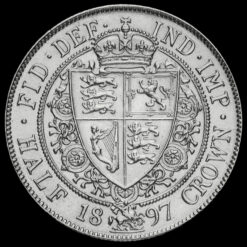 1897 Queen Victoria Veiled Head Silver Half Crown Reverse