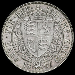 1897 Queen Victoria Veiled Head Silver Half Crown Reverse