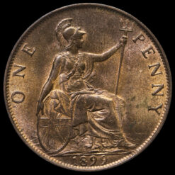 1899 Queen Victoria Veiled Head Penny Reverse