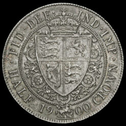 1900 Queen Victoria Veiled Head Silver Half Crown Reverse