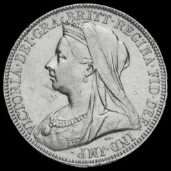 1901 Queen Victoria Veiled Head Silver Florin Obverse