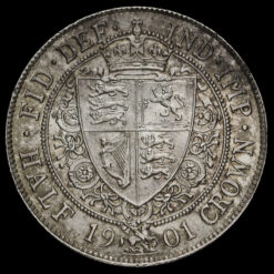 1901 Queen Victoria Veiled Head Silver Half Crown Reverse