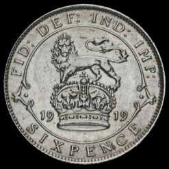 1919 George V Silver Sixpence Reverse