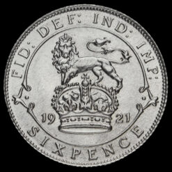 1921 George V Silver Sixpence Reverse