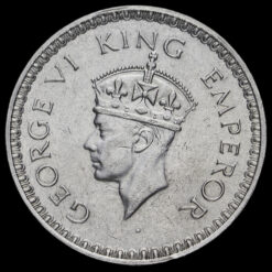 British India 1944 George VI Silver One Rupee Obverse