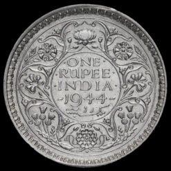 British India 1944 George VI Silver One Rupee Reverse