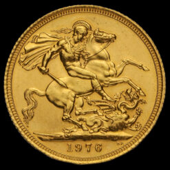 1976 Elizabeth II Gold Full Sovereign Reverse