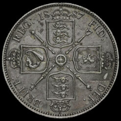 1887 Queen Victoria Jubilee Head Silver Florin Reverse