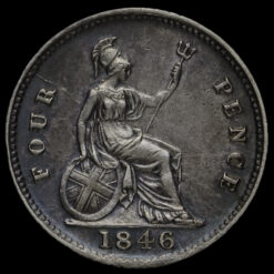 1846 Queen Victoria Silver Fourpence / Groat Reverse