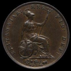 1853 Queen Victoria Young Head Copper Halfpenny Reverse