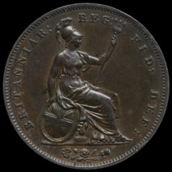 1853 Queen Victoria Young Head Copper Penny Reverse