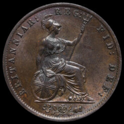1854 Queen Victoria Young Head Copper Halfpenny Reverse
