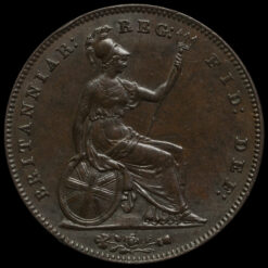1854 Queen Victoria Young Head Copper Penny Reverse