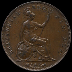 1855 Queen Victoria Young Head Copper Penny Reverse