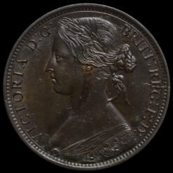 1862 Queen Victoria Bun Head Penny Obverse