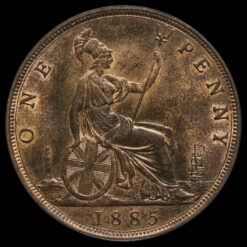 1885 Queen Victoria Bun Head Penny Reverse