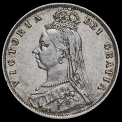 1887 Queen Victoria Jubilee Head Silver Half Crown Obverse