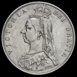 1887 Queen Victoria Jubilee Head Silver Half Crown Obverse