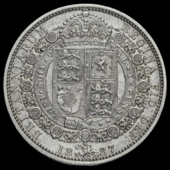 1887 Queen Victoria Jubilee Head Silver Half Crown Reverse
