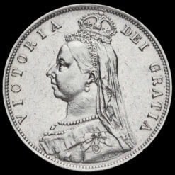 1887 Queen Victoria Jubilee Head Silver Half Crown Obverse