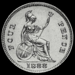 1888 Queen Victoria Jubilee Head Silver Groat Reverse