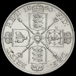 1890 Queen Victoria Jubilee Head Silver Double Florin Reverse