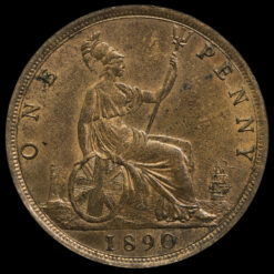 1890 Queen Victoria Bun Head Penny Reverse