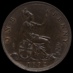 1892 Queen Victoria Bun Head Penny Reverse