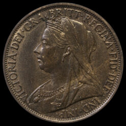 1896 Queen Victoria Veiled Head Penny Obverse