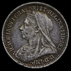 1897 Queen Victoria Veiled Head Silver Maundy Twopence Obverse