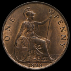 1898 Queen Victoria Veiled Head Penny Reverse