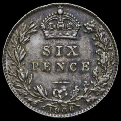 1906 Edward VII Silver Sixpence Reverse