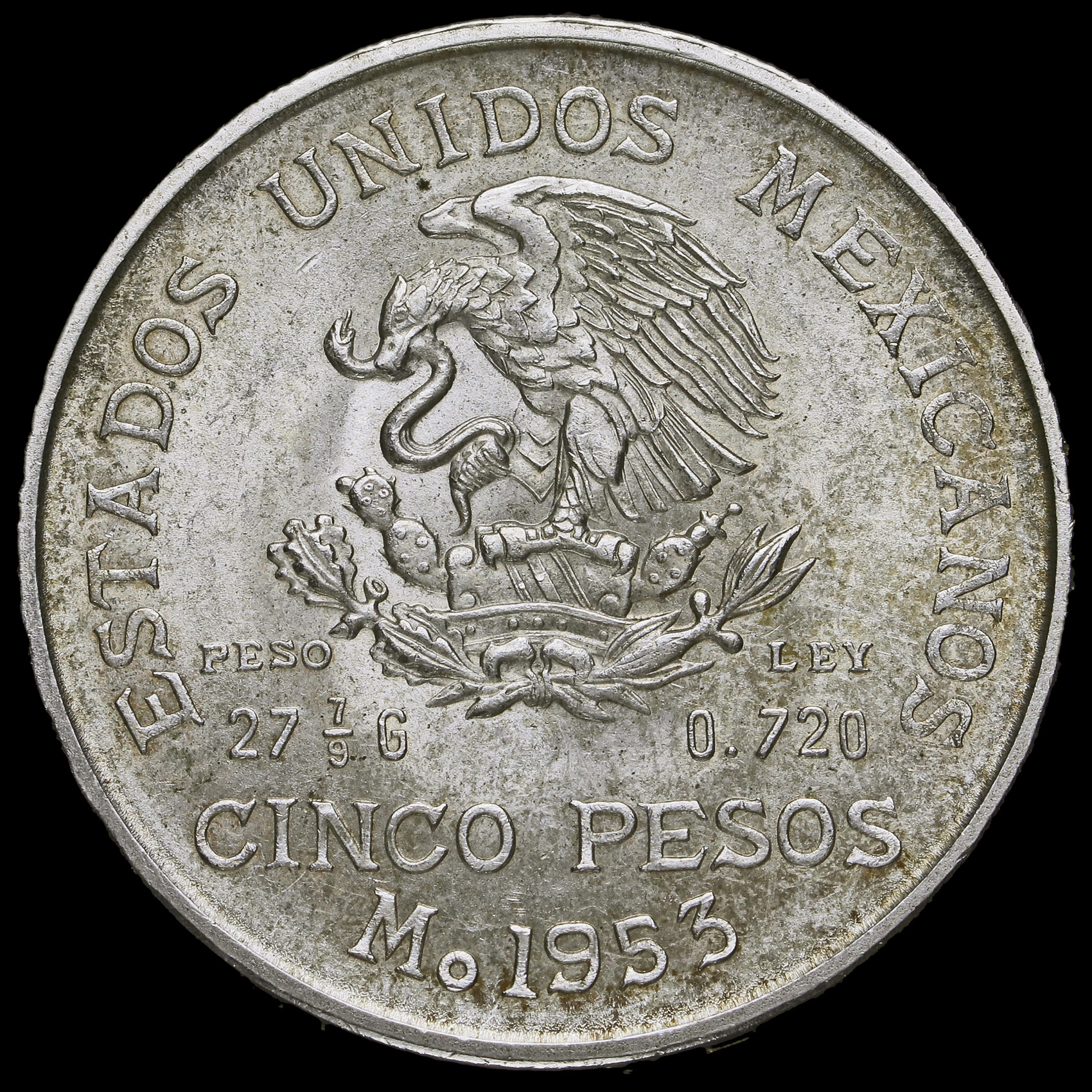 Mexico 1953 Silver 5 Pesos