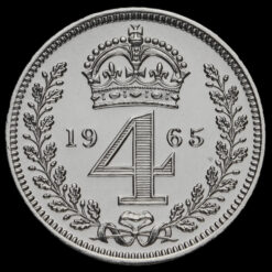 1965 Elizabeth II Silver Maundy Fourpence Reverse