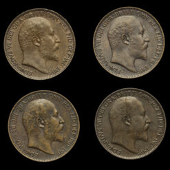 4 x Edward VII Farthings Obverse
