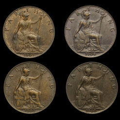 4 x Edward VII Farthings Reverse