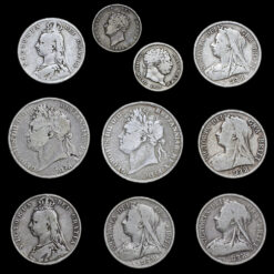 147 Grams of Circulated Pre 1920 British .925 Silver Bullion Investment Coins Obverse