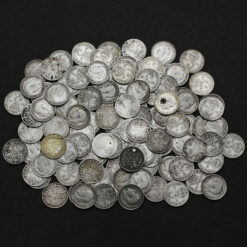 155 Grams of Circulated Pre 1920 British .925 Silver Threepences