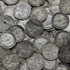 155 Grams of Circulated Pre 1920 British .925 Silver Threepences