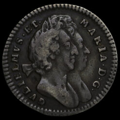 1692 William and Mary Early Milled Silver Maundy Fourpence Obverse