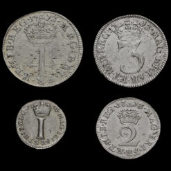 1713 Queen Anne Early Milled Silver Maundy Set Reverse
