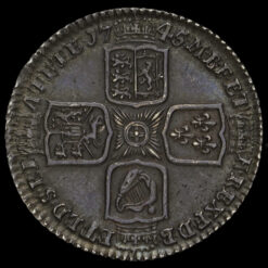 1745 George II Early Milled Silver Lima Shilling Reverse
