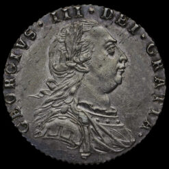 1787 George III Early Milled Silver Sixpence Obverse