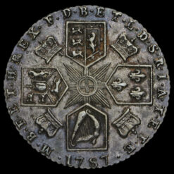 1787 George III Early Milled Silver Sixpence Reverse