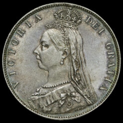 1889 Queen Victoria Jubilee Head Silver Half Crown Obverse