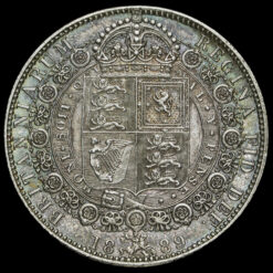 1889 Queen Victoria Jubilee Head Silver Half Crown Reverse