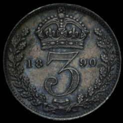 1890 Queen Victoria Jubilee Head Silver Threepence Reverse